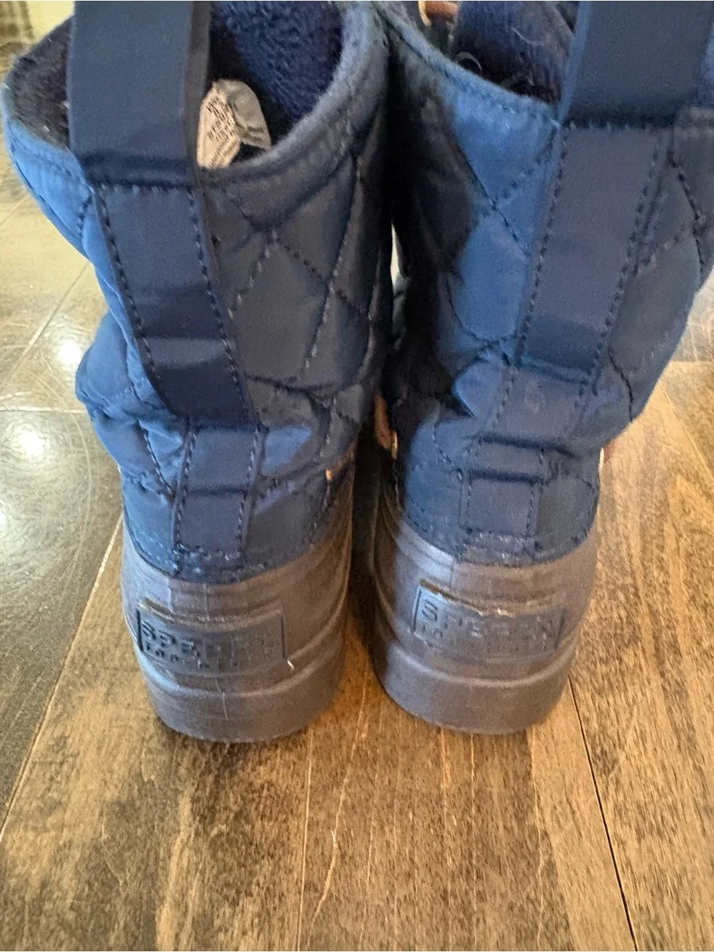Sperry Waterproof Navy Quilted Duck Boots Sz 8.5